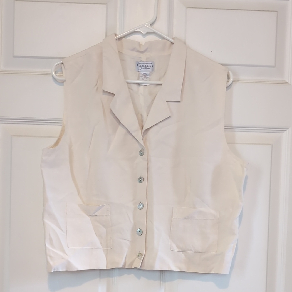 Express Vintage Cream Vest + Skirt Set